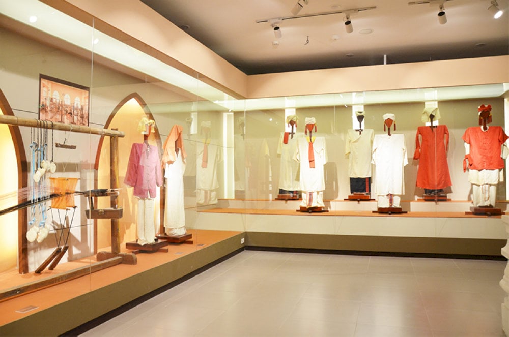 The exhibition area showcasing Cham cultural artifacts of Ninh Thuan